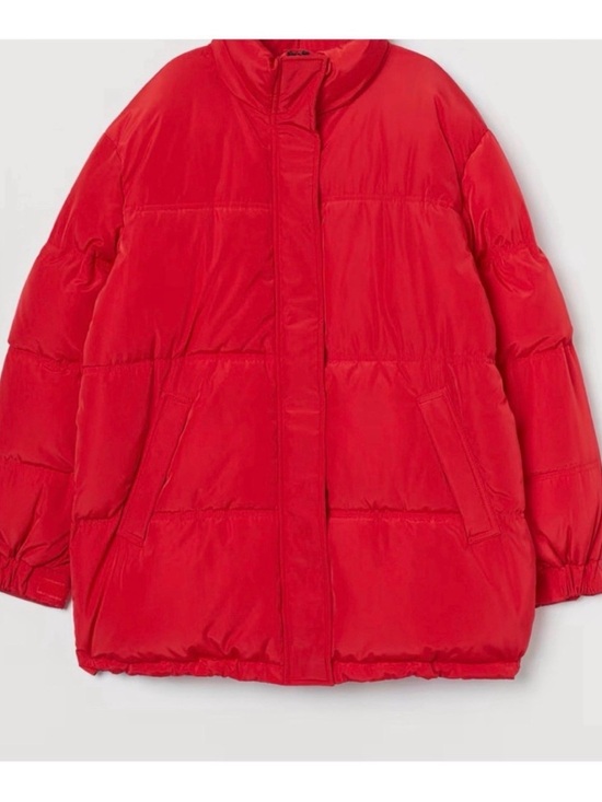 H&M Jackets & Blazers - H&M Red Oversized Puffer Coat